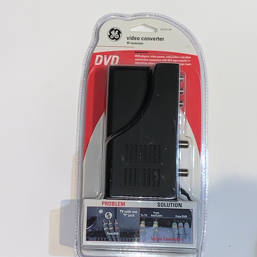 GE RF Modulator Converter for DVD DVR Video Games to Older TVs