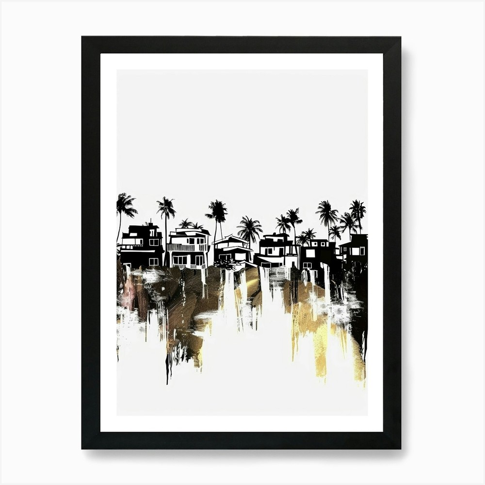 Palm Trees Framed Canvas Art Print Wall Decor Picture