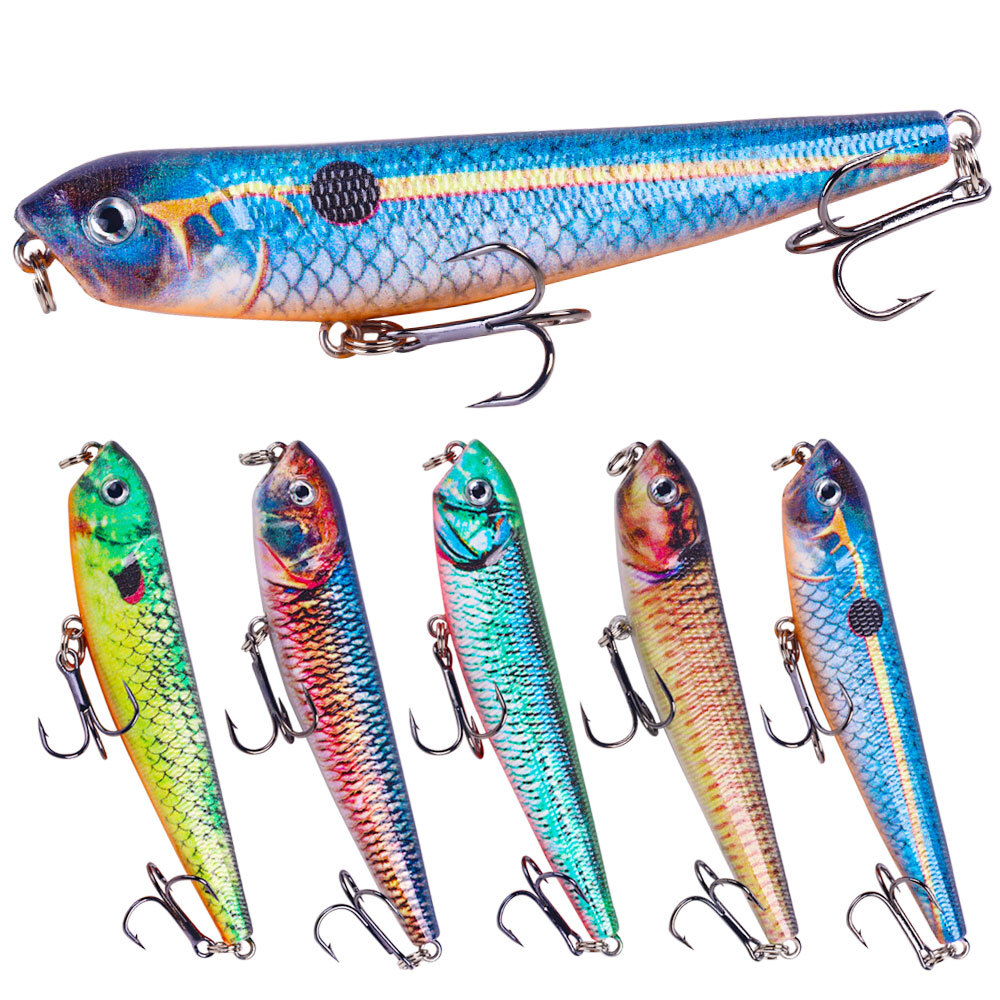 5 Pack 9cm/9.5g Pencil Fish Sinking Fishing Lure Hard Bait Tackle Crankbait Bass