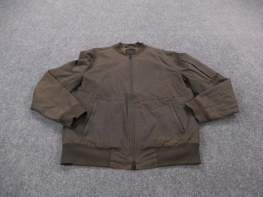 Mission Workshop Jacket Mens L Brown Waxed Bomber Outdoors Workwear USA Made