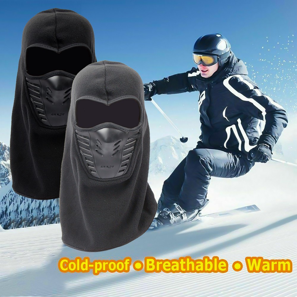 1/2Pcs Balaclava Ski Full Face Mask Warm Windproof Fleece Neck Winter Keep Warm