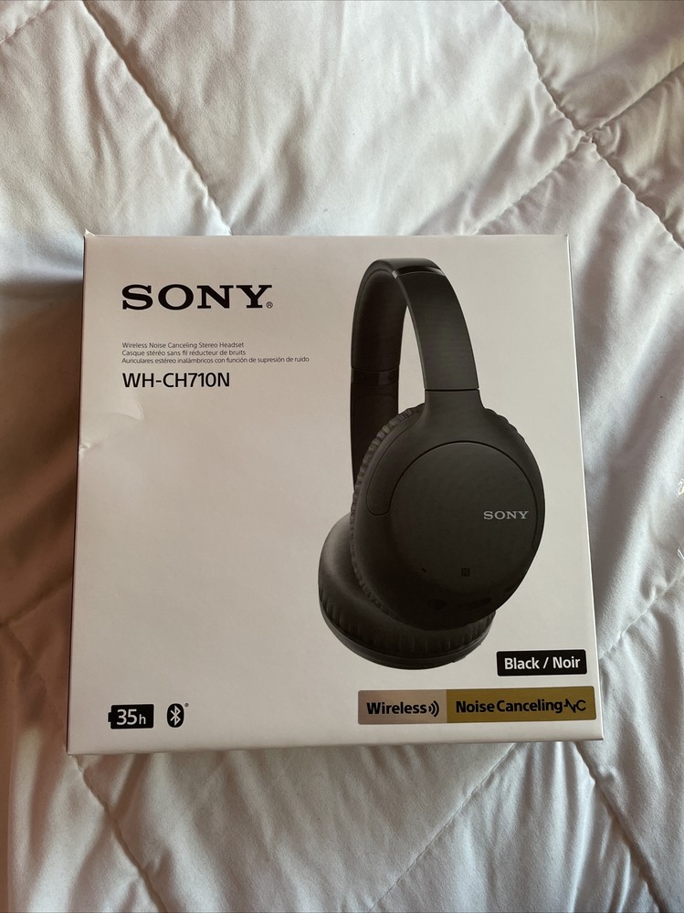 Sony WHCH710N Wireless Noise-Canceling Over-Ear Headphones in Black