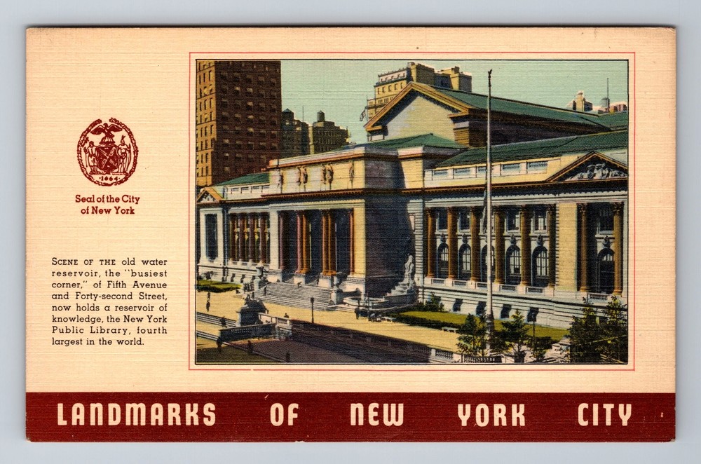 New York City NY, Fifth Avenue, Souvenir, Vintage Postcard