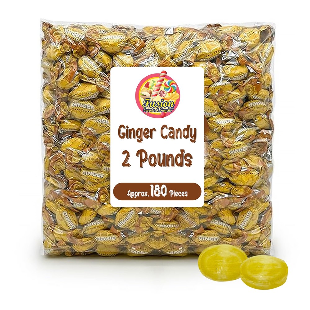 Ginger Candy - 2 Pound Bag - Hard Ginger Candy For Nausea Relief And Digestio...