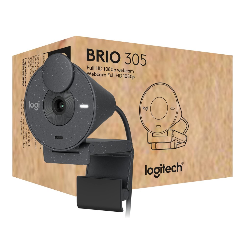 Logitech Brio 305 Full HD 1080P Webcam with Privacy Shutter, Mono Noise Reductio-image