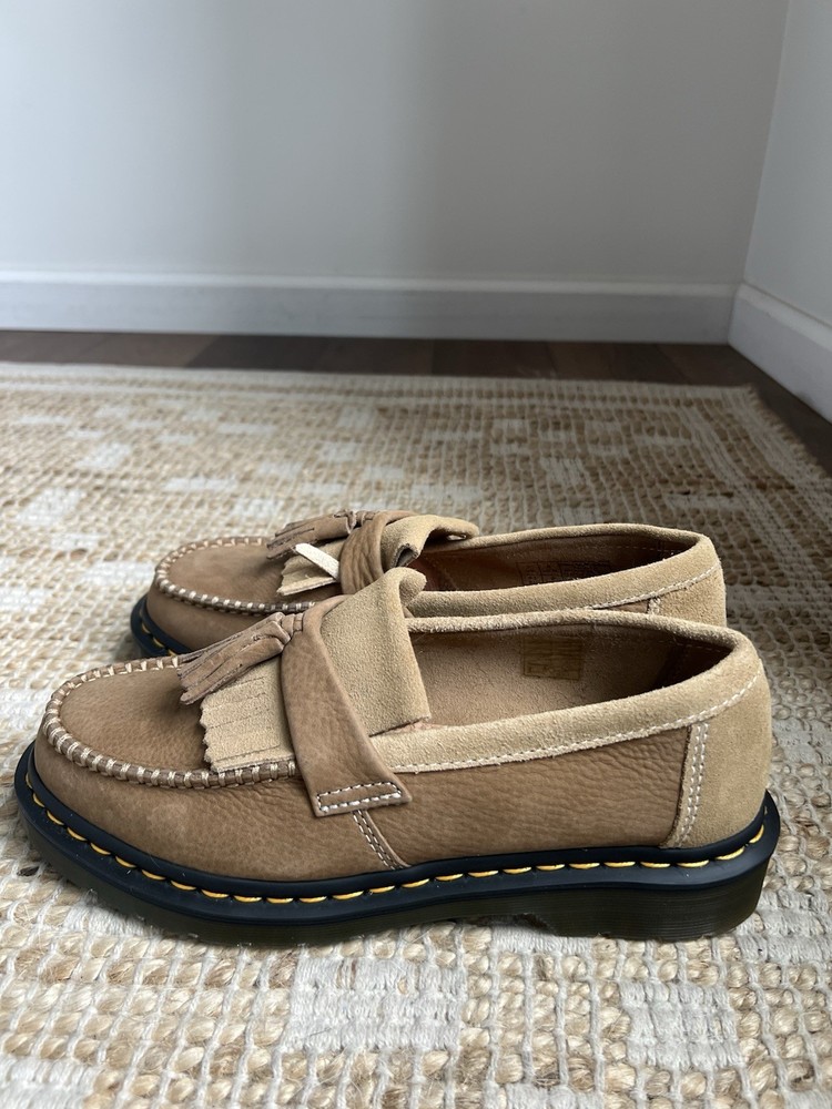 Doc Dr Martens Brown Suede Adrian Nubuck Tassel Loafers 9L 8M