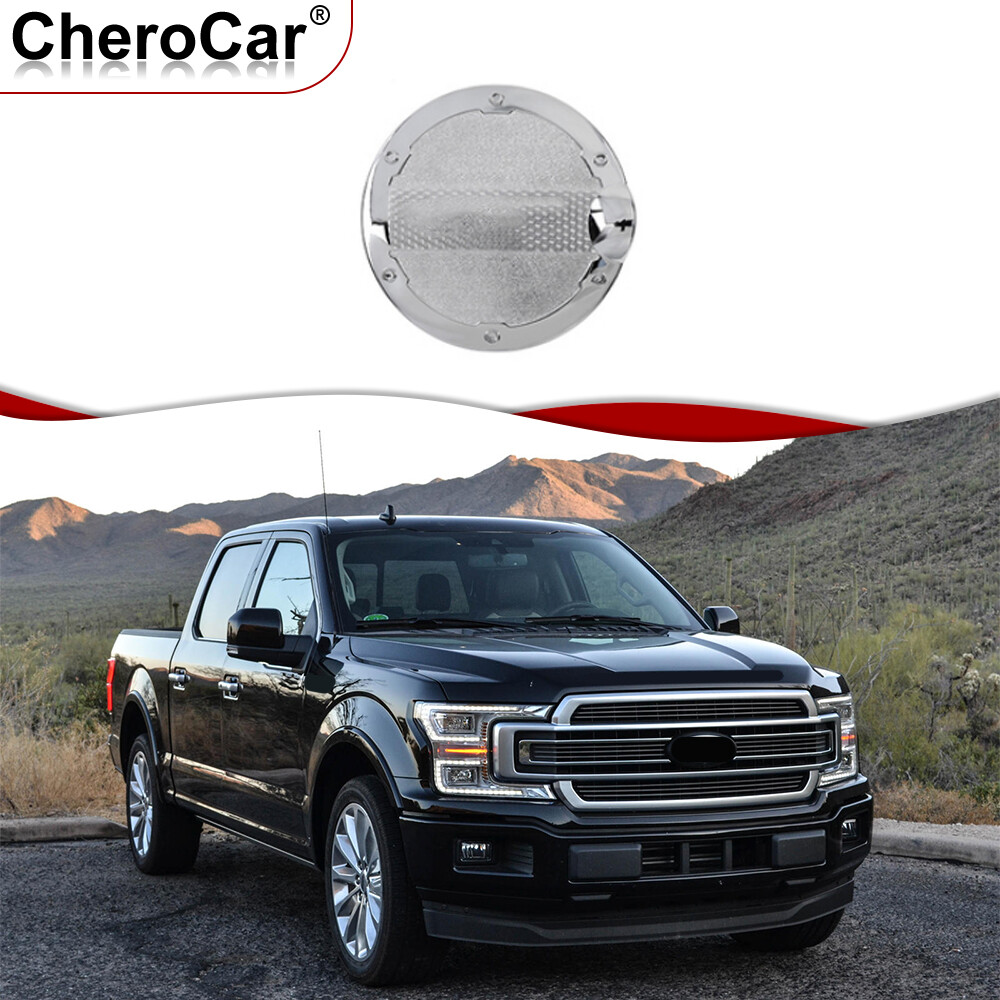 Door Fuel Filler Tank Gas Cover Trim Accessories For 2015-2020 Ford F150 Chrome