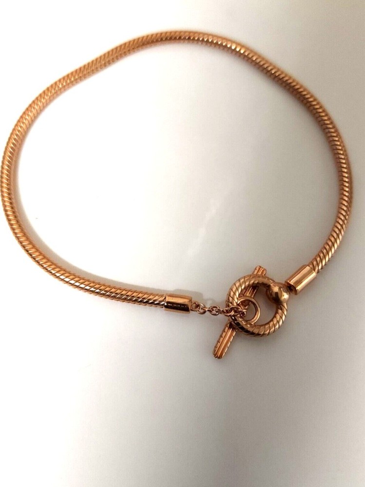 NEW ™PANDORA MOMENTS T-BAR SNAKE CHAIN BRACELET #589087C00