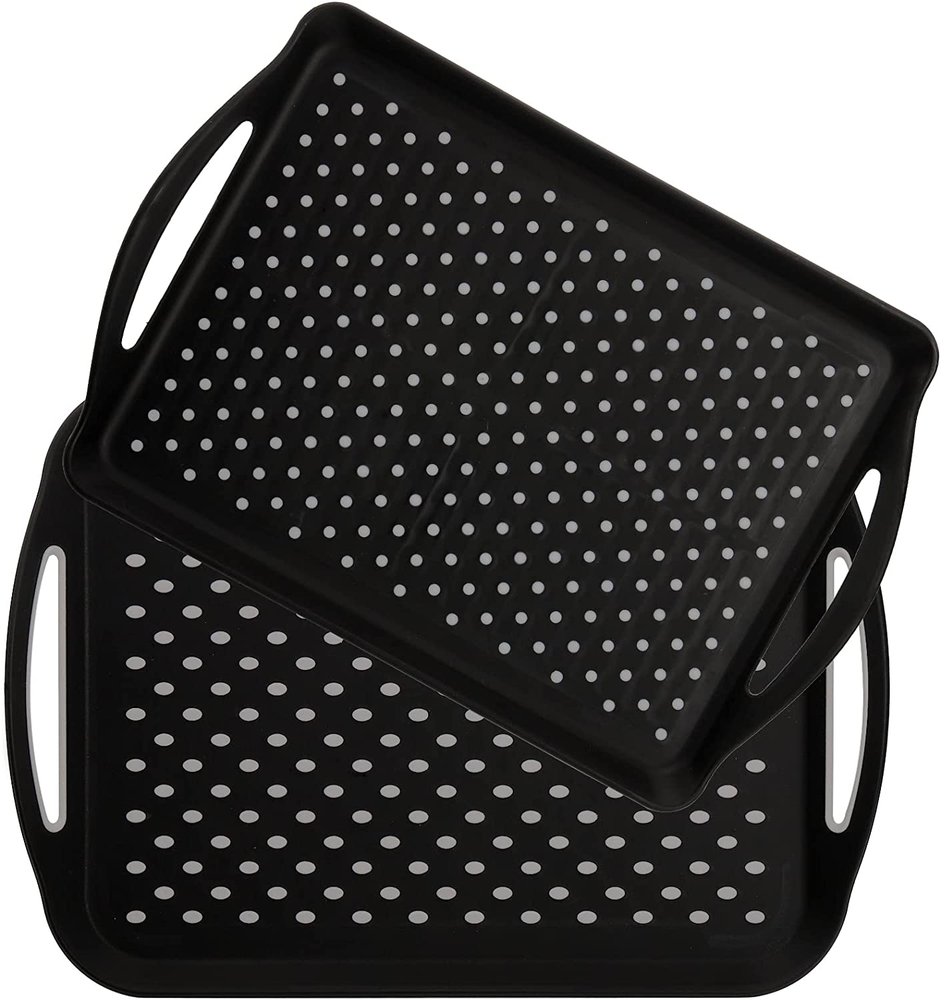 Non-Slip Serving Tray Set of 2 with Handle for Fast Food Cafeteria