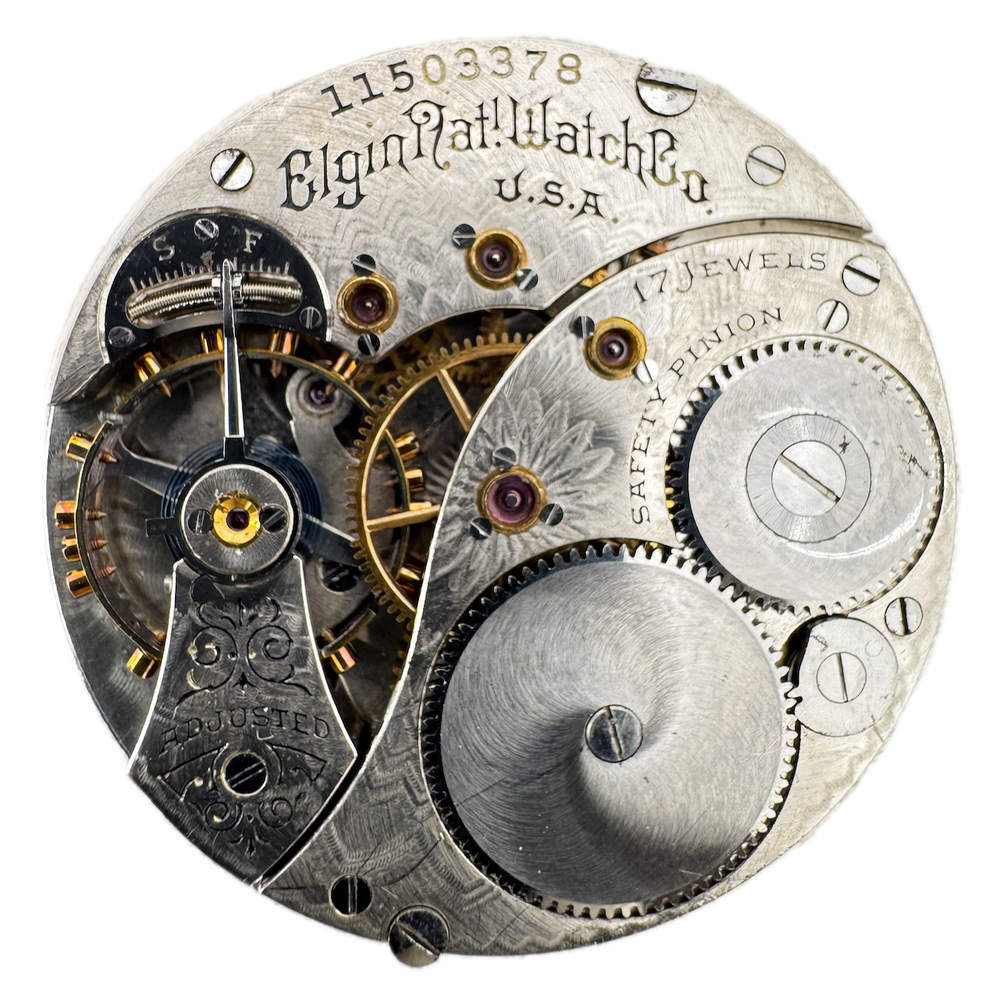 Antique 12s 1905 Elgin 2 17j Mechanical Hunter Pocket Watch Movement 321 USA