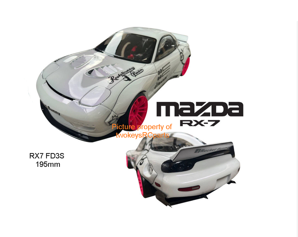 1:10 RC Clear Lexan Body Shell Kit Pandem RX7 FD3S  inc decals suit race, drift.