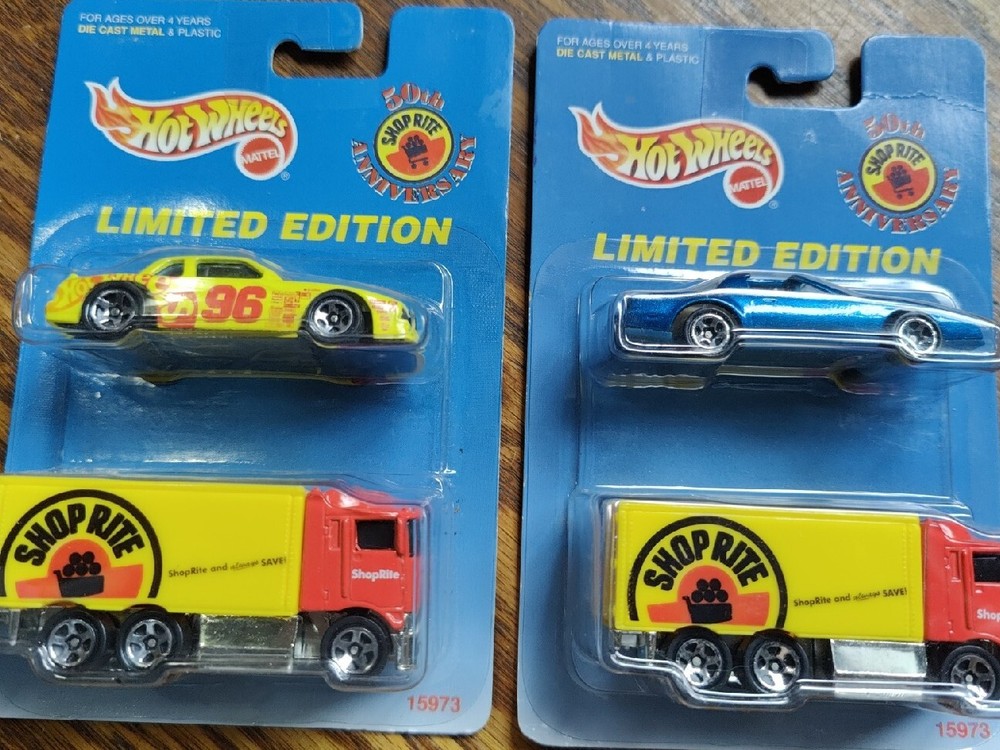 1996 Hot Wheels Limited Edition Shop Rite Car Truck and car set YOU PICK