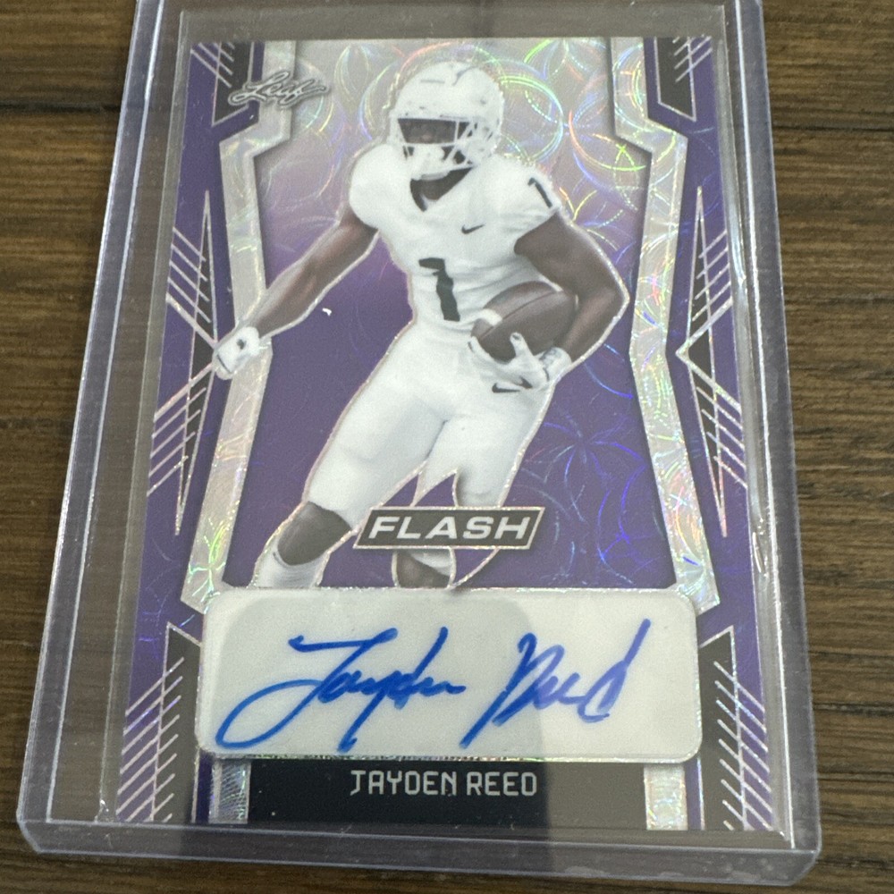 2022 Leaf Flash Jayden Reed Purple Acope Rookie Auto SSP #11/15 Jersey Match 🔥