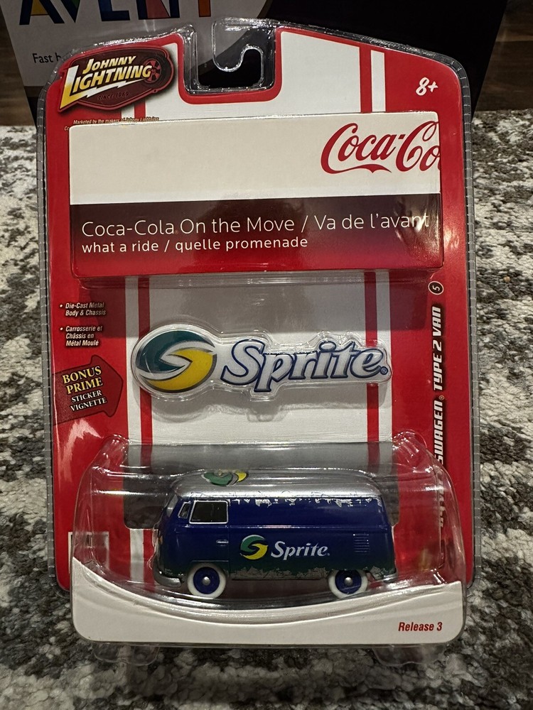 JOHNNY LIGHTNING COCA COLA 1964 VOLKSWAGEN TYPE 2 SPRITE VAN WHITE LIGHTNING Bus