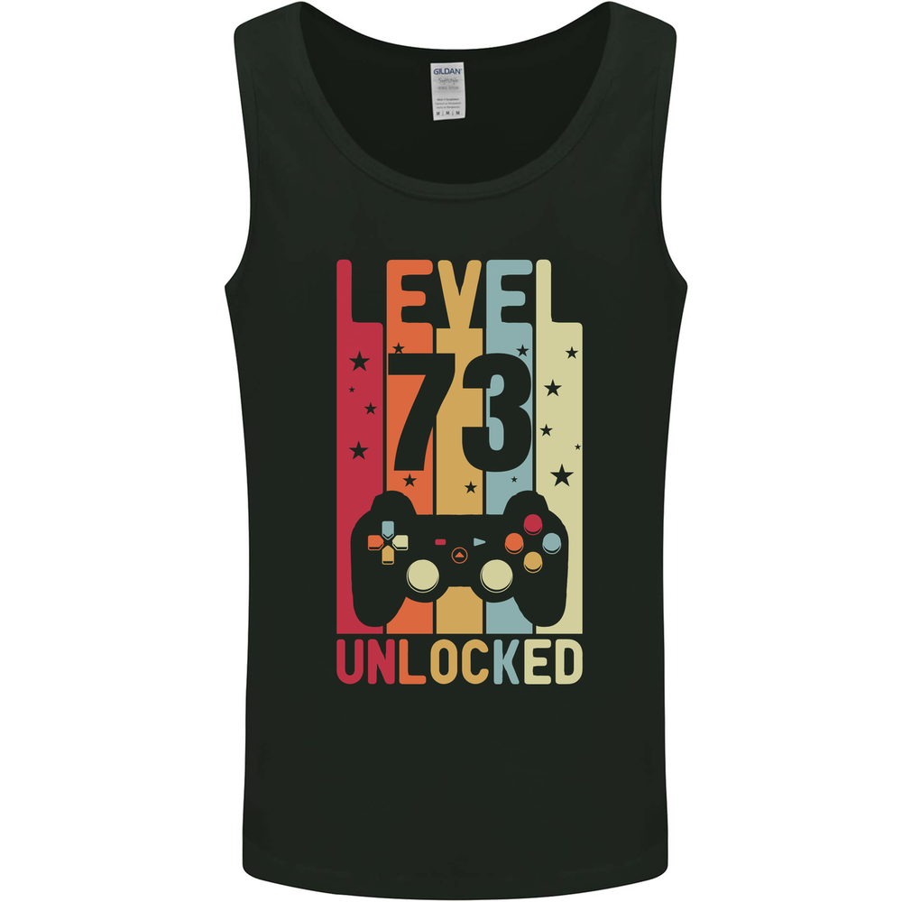 73rd Birthday 73 Year Old Level Up Gaming Mens Vest Tank Top