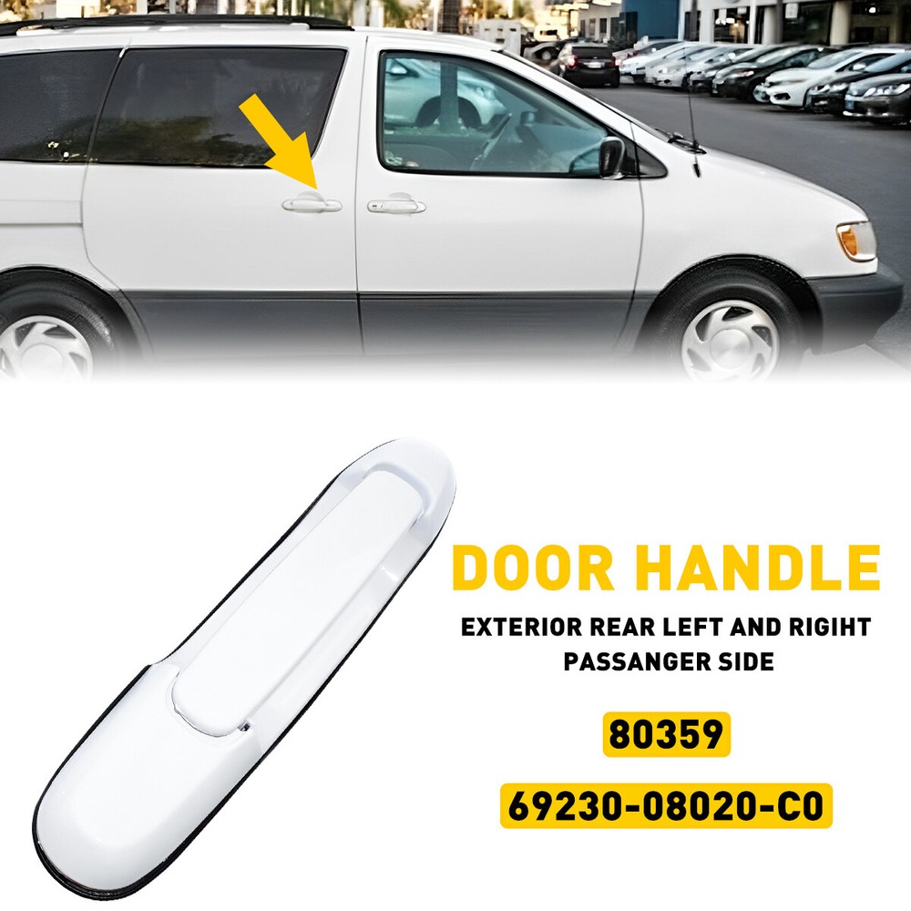 1/2PCS Set Door Handle Sliding Outside For 80357 98-03 Sienna Toyota White Rear