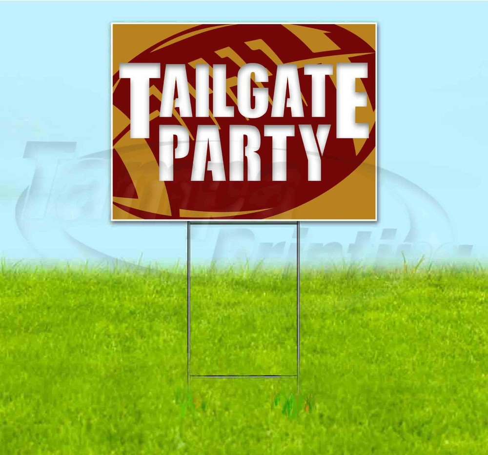 TAILGATE PARTY 49ERS 18x24 Yard Sign WITH STAKE Corrugated Bandit USA FOOTBALL