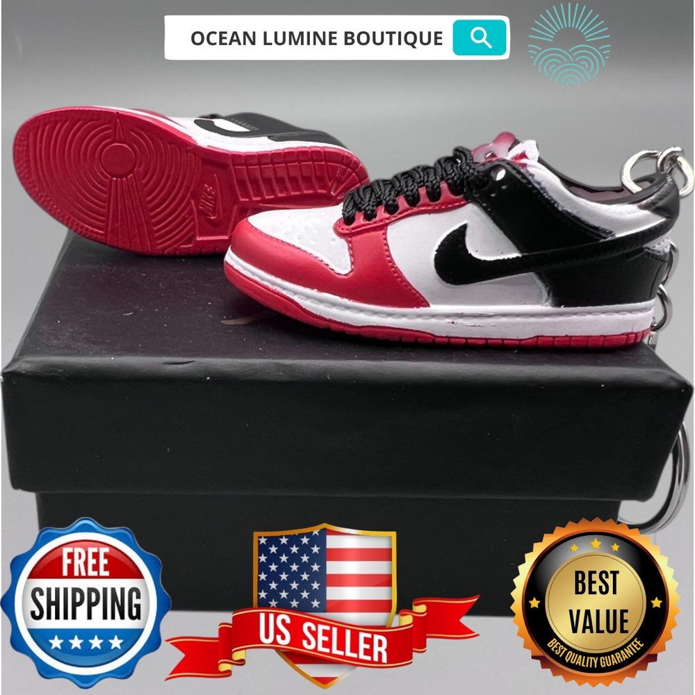 SB DUNK 3D Mini Sneaker Keychain, Jordan Sneaker Collectible, Box Options