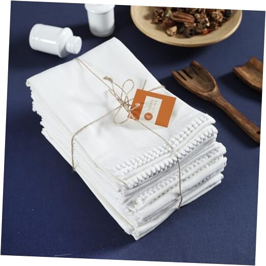 Premium 12-Pack White Cotton Kitchen Towels for Dish Drying and Decor
