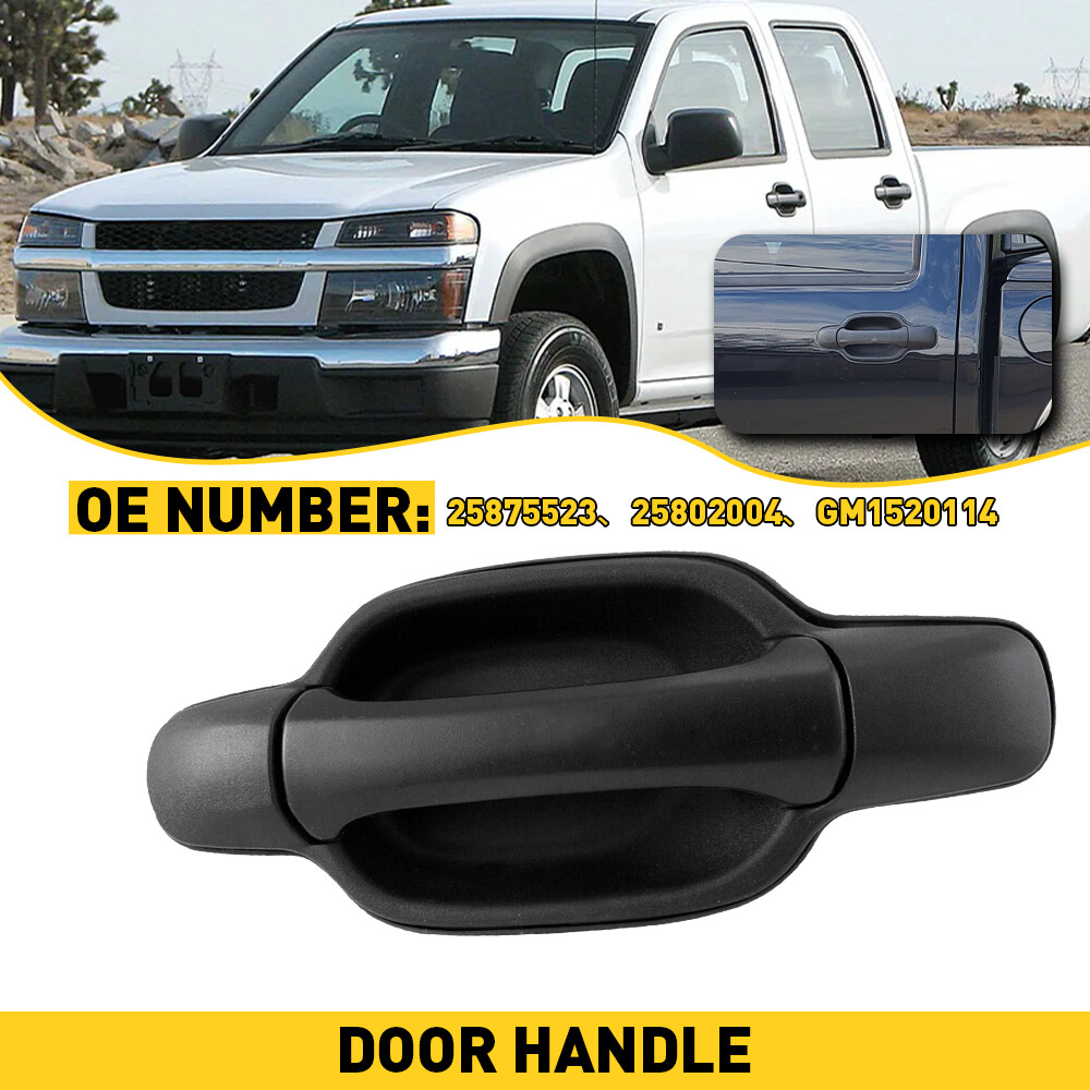 Black Exterior Left Rear Door Handle for 2004-2012 Chevy Colorado and GMC Canyon Replacement Part