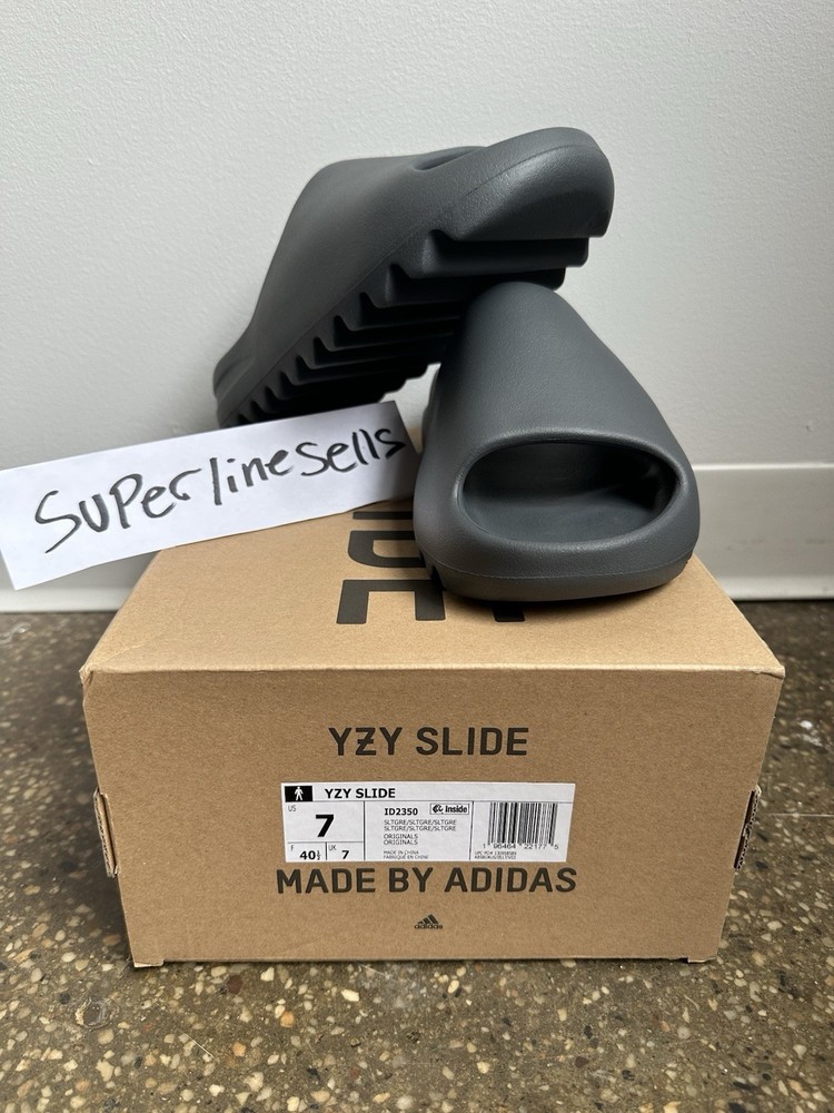 Adidas Yeezy Slide Slate Grey Size 7 |100% AUTHENTIC|BRAND NEW| ID2350|FAST SHIP
