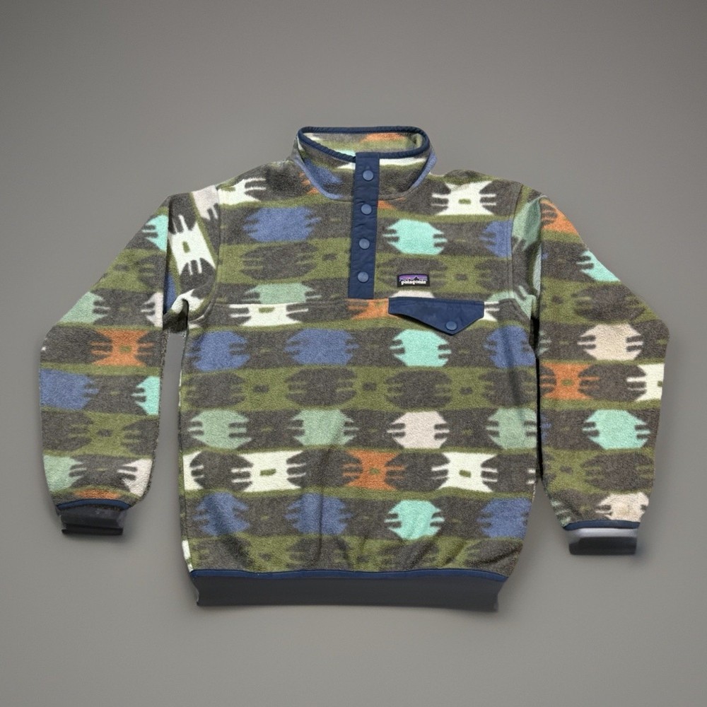 Patagonia Kids Lightweight Synchilla Snap-T Fleece Pullover Size S 7-8 Youth Art