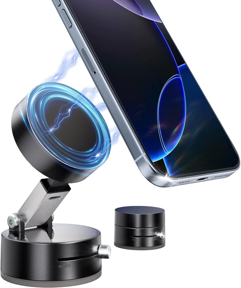 Foldable Vacuum Magnetic car Phone Holder for Magsafe, 360° Rotatable...