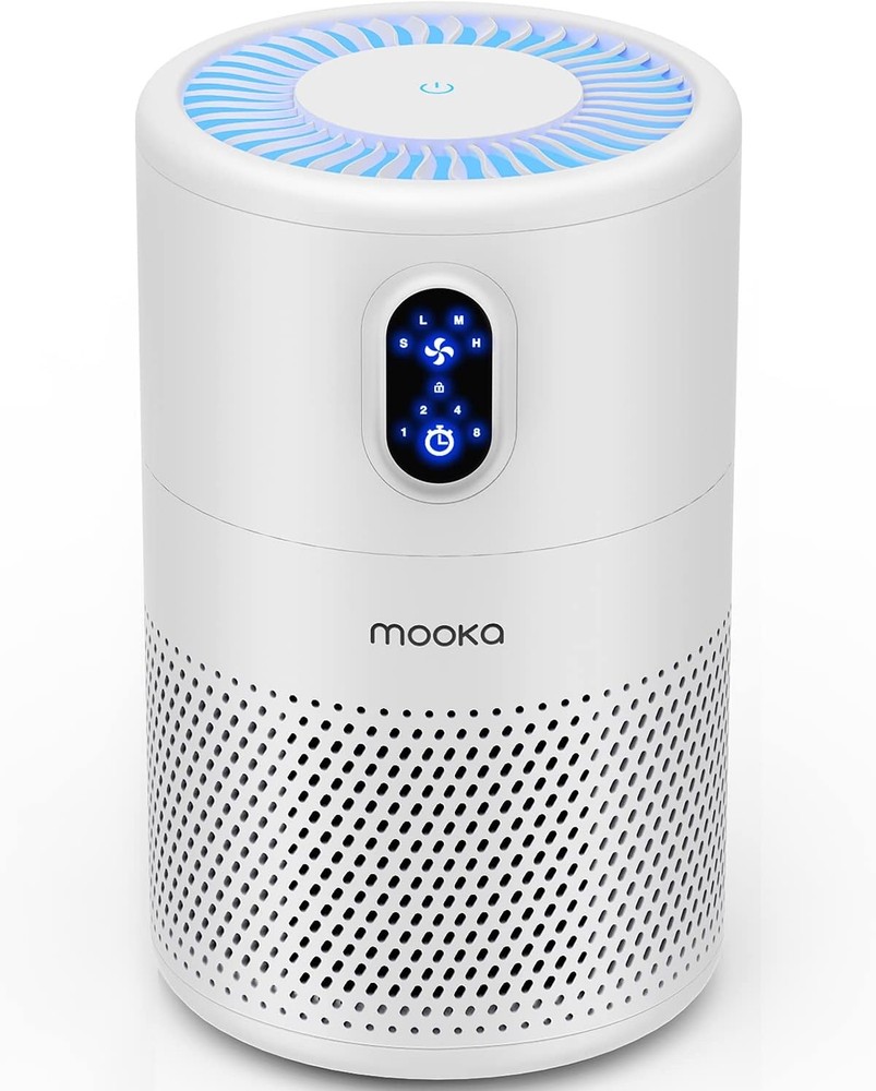MOOKA Air Purifiers for Home Large Room up to 1076 ft², H13 True HEPA White
