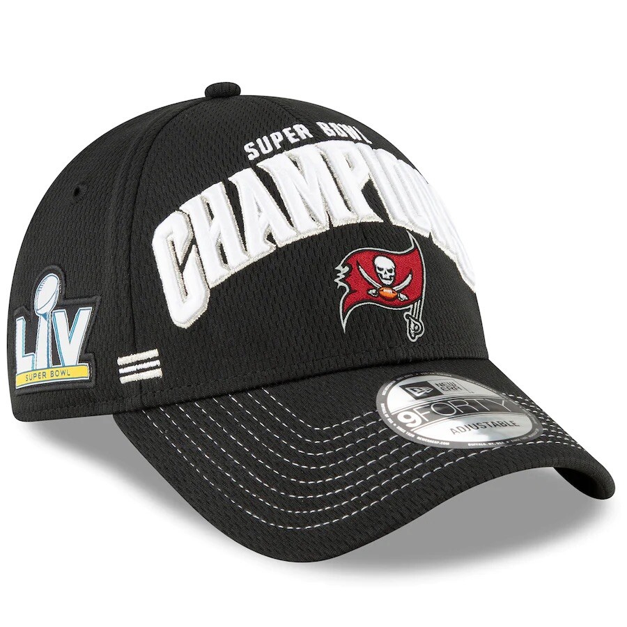 New Era 9FORTY Tampa Bay Buccaneers Hat Cap SB Champs Snapback Adjustable Black