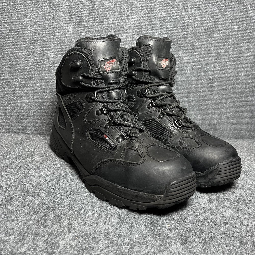 RED WING Boots Mens 12D Leather Lace Up Steel Safety Toe Waterproof Trucker