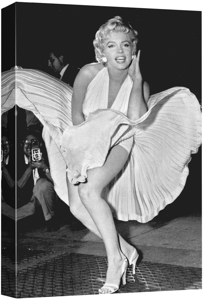 wall26 Canvas Print Wall Art Portrait of Marilyn Monroe with Dress People Pop...