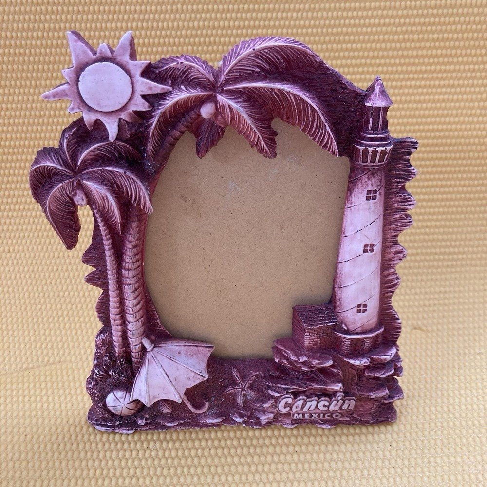Cancun Mexico Beach 3D Photo Picture Frame Desktop Holds 4” X 6” Photo