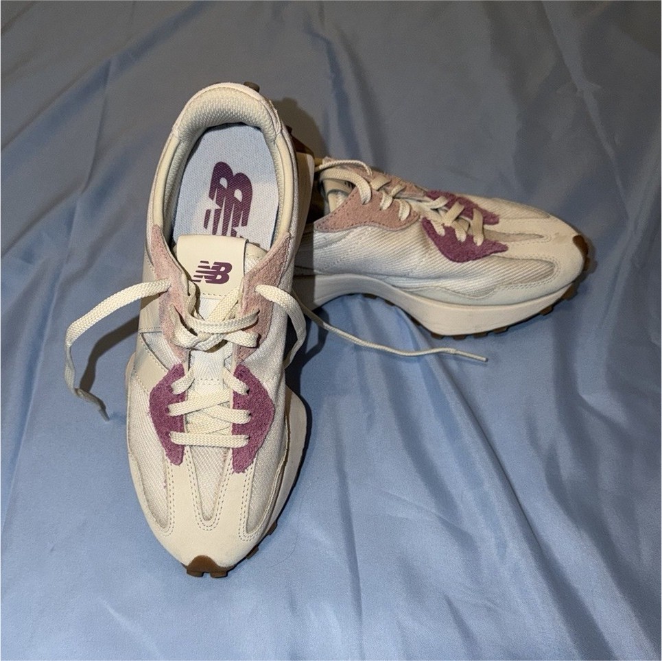 New Balance Women's White Purple 327 Athletic Shoes