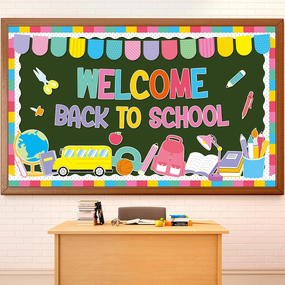 Welcome Back to School Bulletin Board Classroom Decorations Colorful Welcome Ban-image