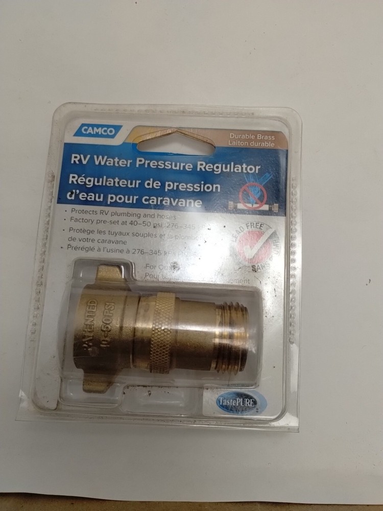 Camco RV Brass Inline Water Pressure Regulator
