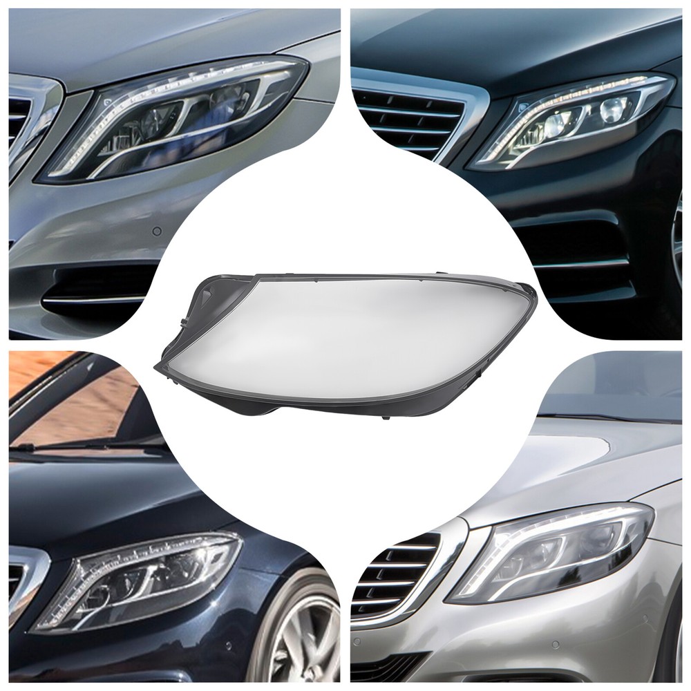 Left Driver Side Headlight Lens Covers For 2014-2017 Mercedes-Benz W222 S-Class