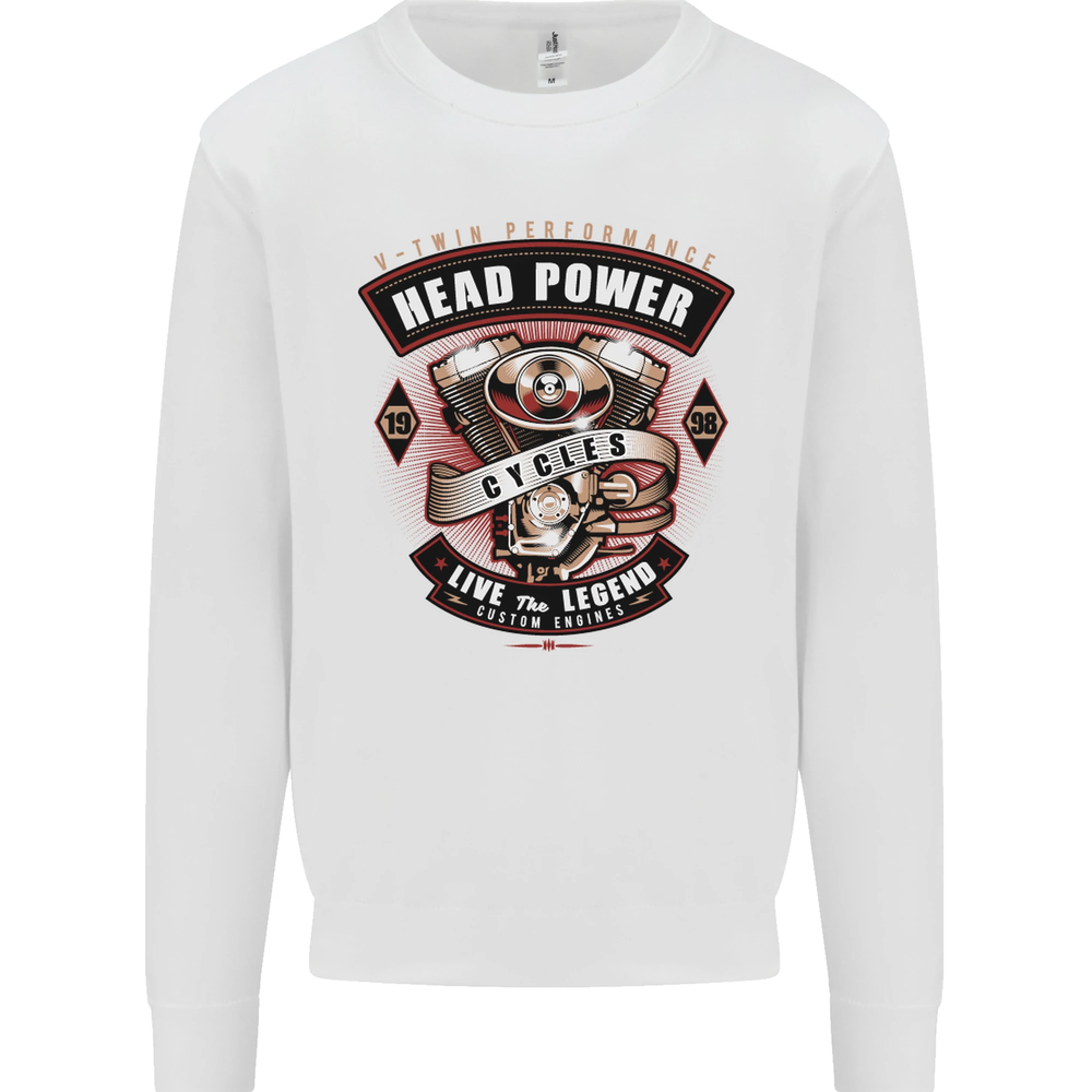 Head Power Motorcycle Motorbike Biker Mens Sweatshirt Jumper