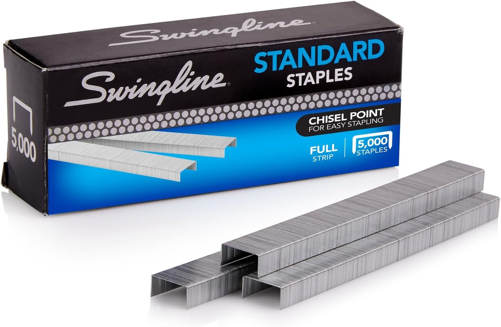 1/4 Inch Full Strip Staples 5 000 Count  Standard Office Stapler Refills