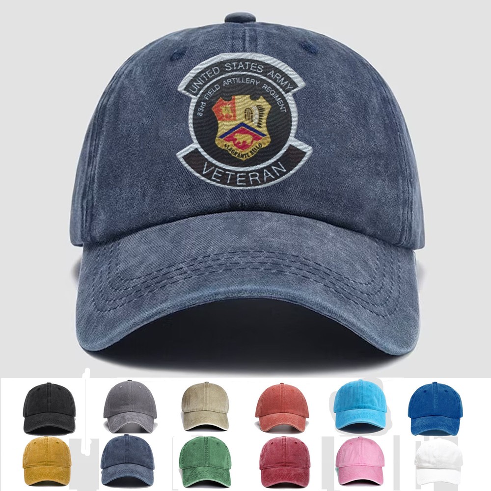 Custom Embroidered Hat US Army 83rd Field Artillery Regiment Veteran, Gift Idea