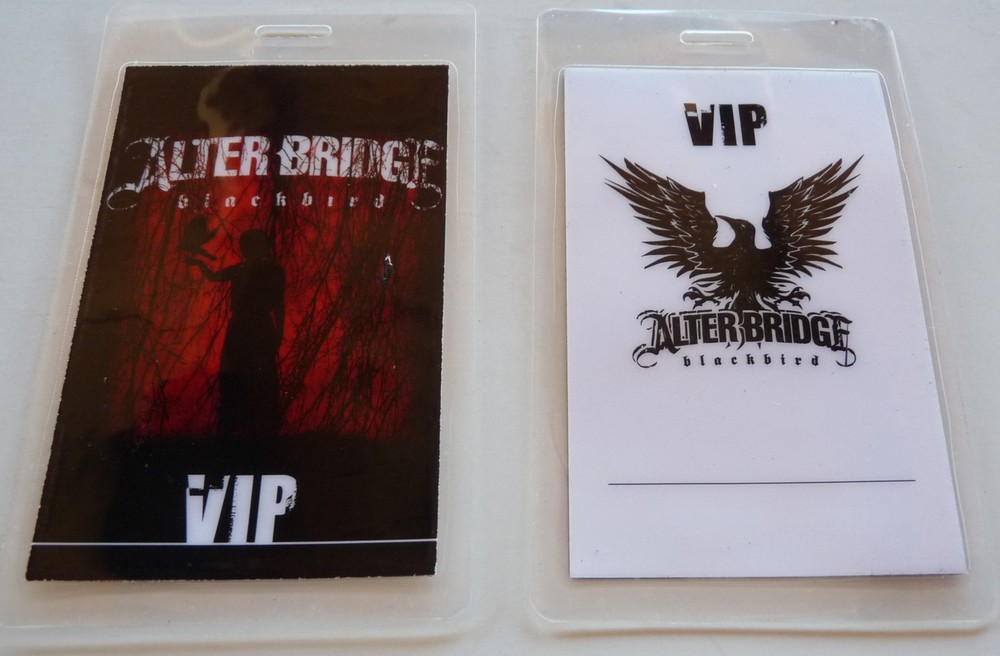 Alter Bridge Blackbird Concert Tour VIP Backstage Pass Laminate D17