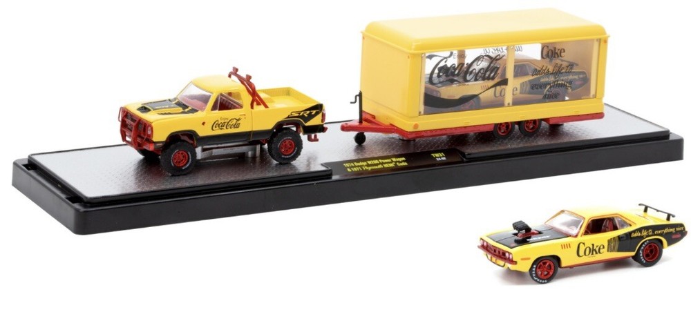 M2 MACHINES AUTO HAULERS CHASE 74 DODGE W200 POWER WAGON & 71 PLYMOUTH HEMI CUDA
