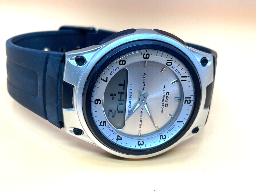 Clearance sale   Casio illuminator telememo multi function vintage watch AW-80-image