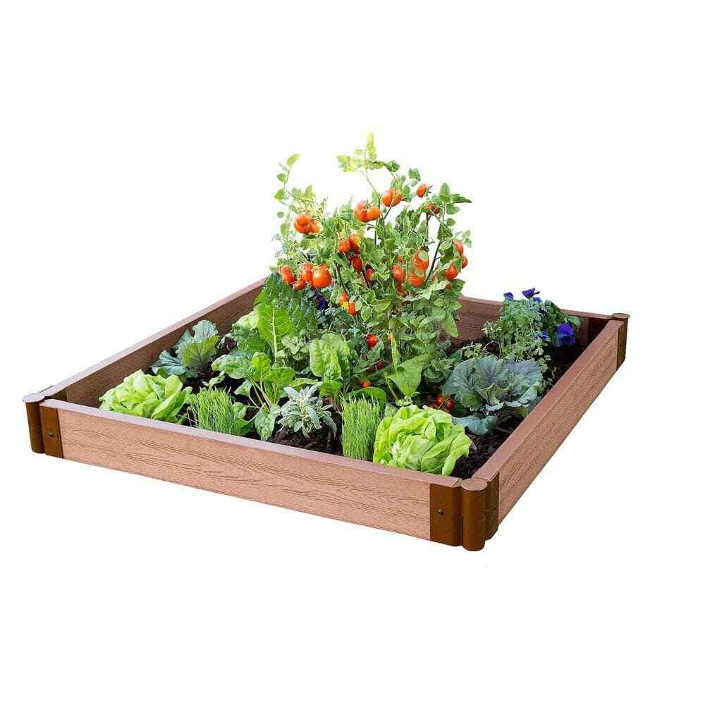 Two Inch Series 4 ft. x 4 ft. x 5.5 in. Classic Sienna Composite Raised Garden B