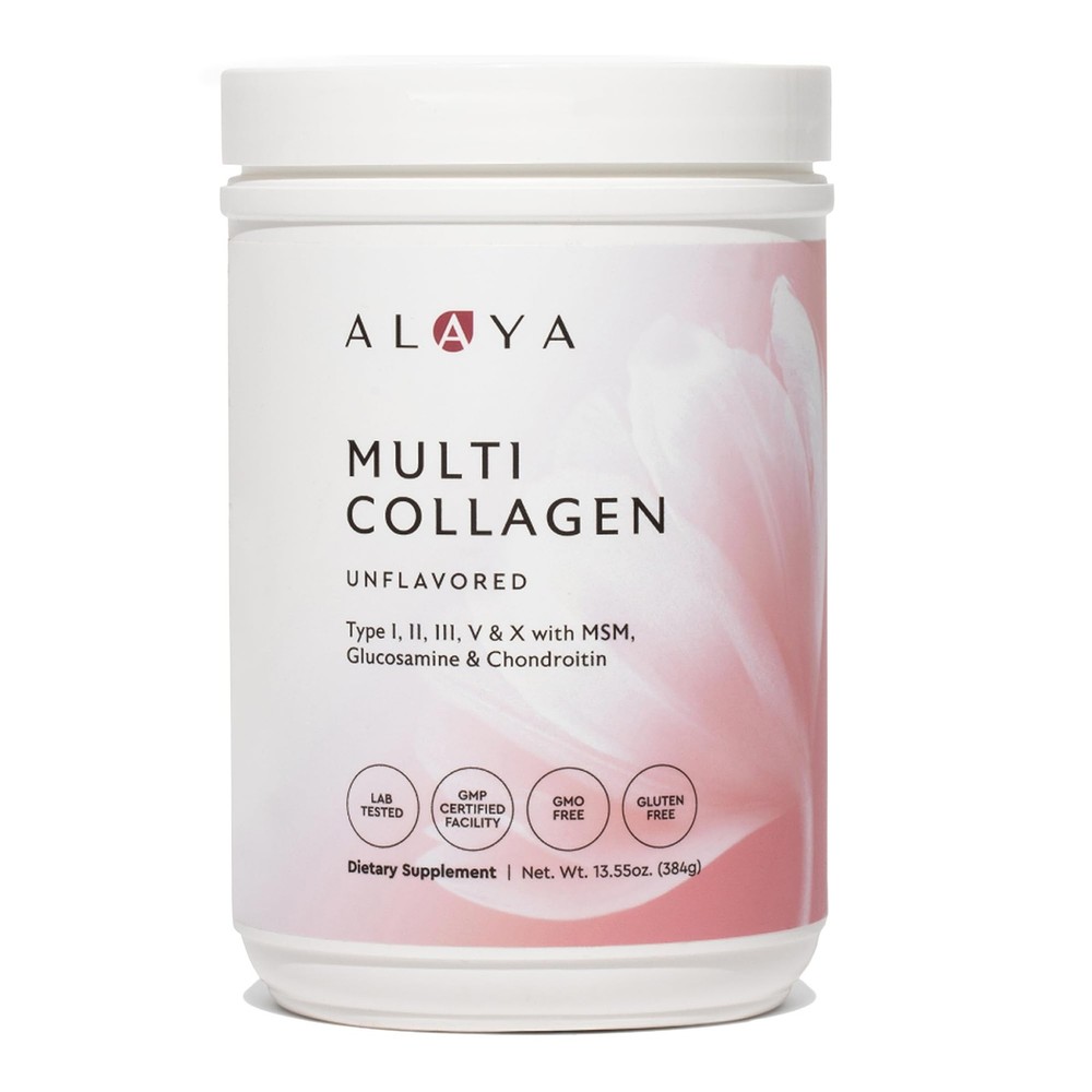 Alaya Multi Collagen Powder with Types I II III V X Hydrolyzed Peptides for Skin Joints Hair Support