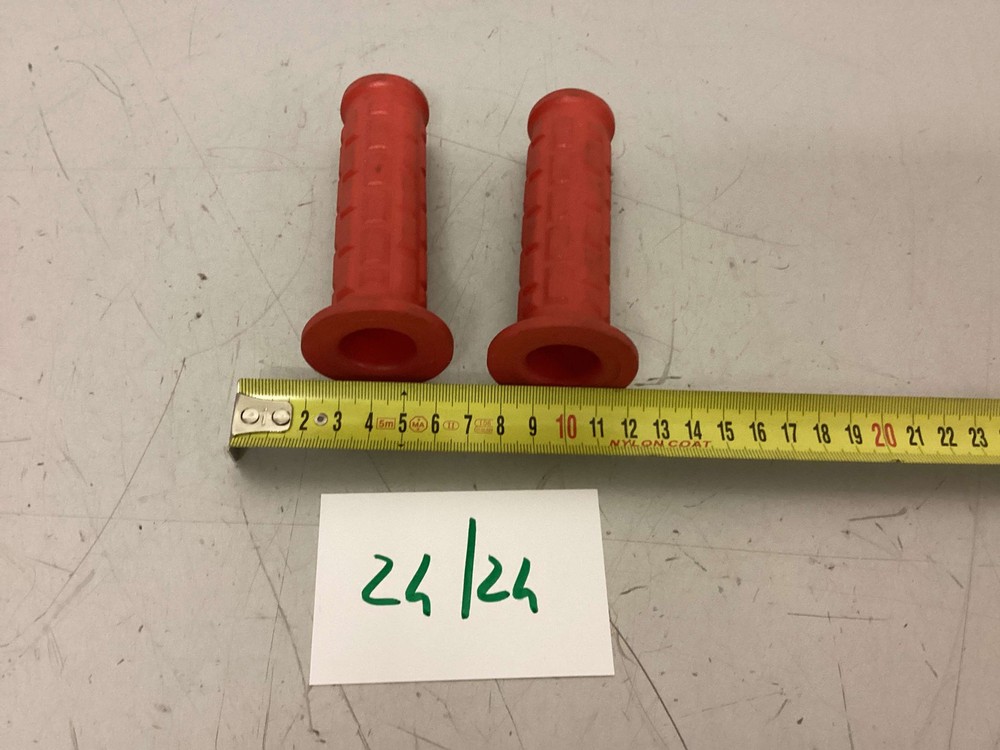 NOS Red Handlebar Grips Pair 24/24 Vintage Scooter Moped
