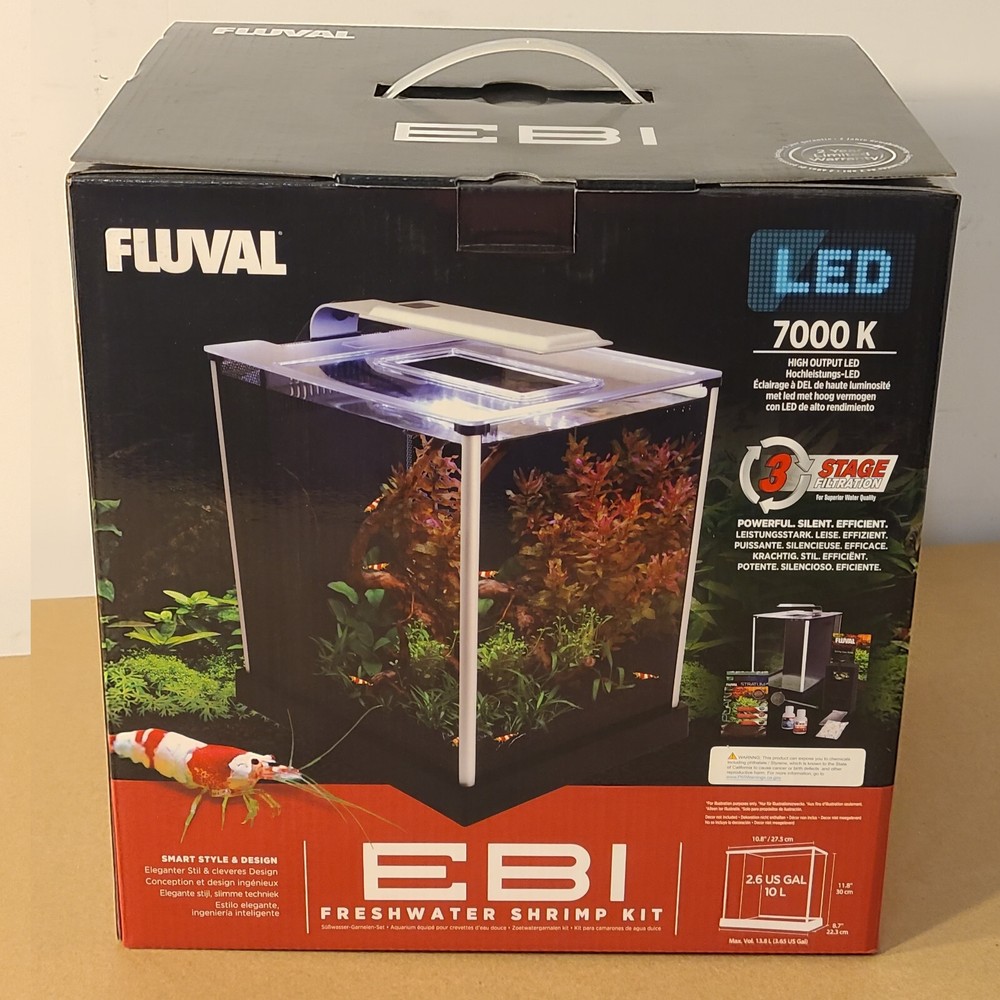 FLUVAL EBI 10L Shrimp Kit with LED Light for Aquariums Terrariums 2.6 Gallon
