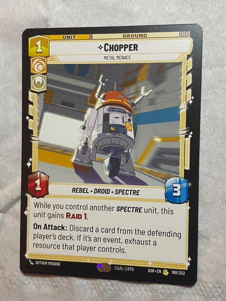 STAR WARS UNLIMITED TCG SoR CHOPPER Rare Card NM