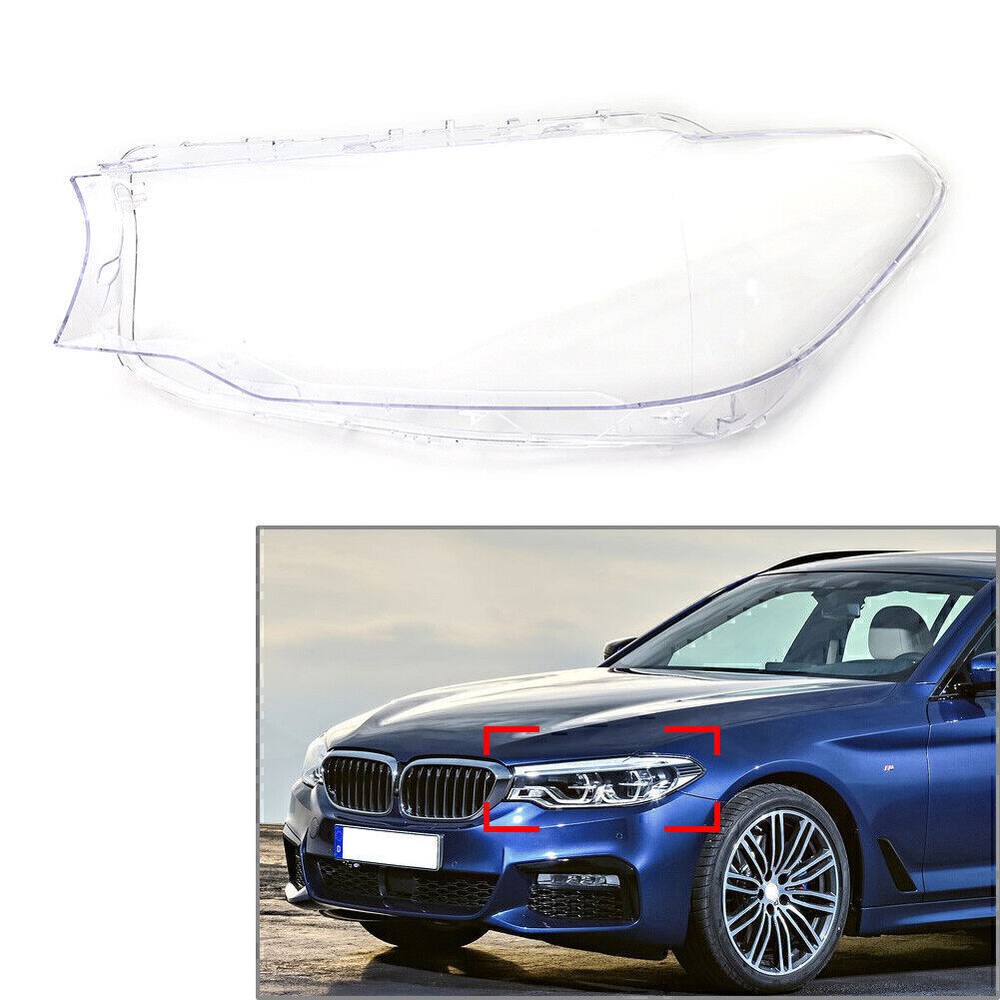 Left Side Headlight Headlamp Lens Cover For BMW 5 Series G30 G31 G38 2017 2018