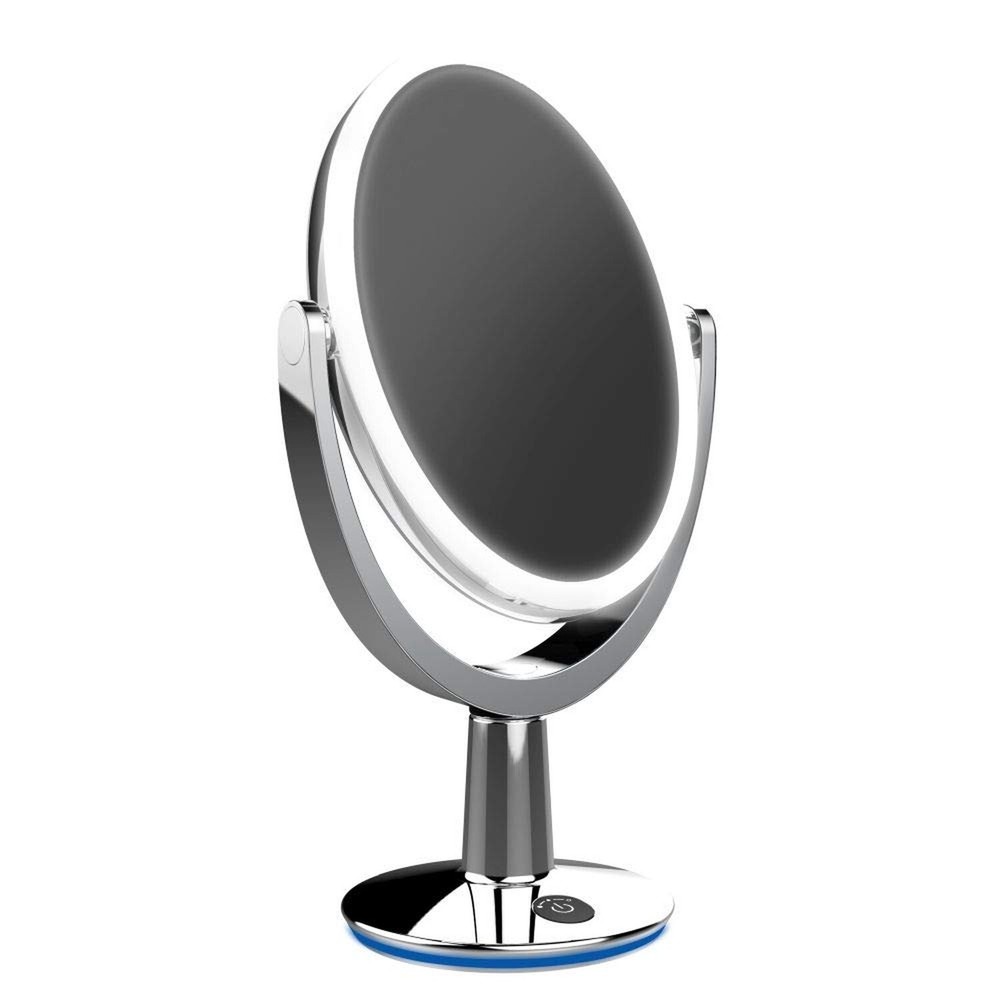 FVLFIL Biomax Superstar Dual-Sided Lighted Makeup Mirror with 1X and 5X Magnification