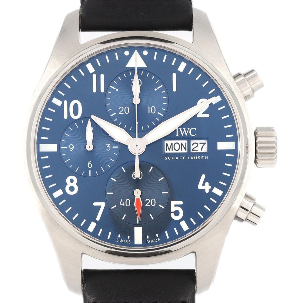 Authentic IWC Pilot's Watch Chronograph 41 IW388101 Stainless Steel Mechanic...